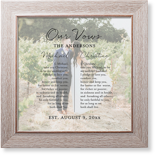 Ingrained Love Vows Art Print, Rustic, Signature Card Stock, 12x12, White