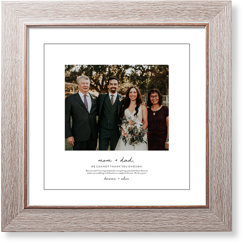 Wedding Gratitude Art Print, Rustic, Signature Card Stock, 12x12, White