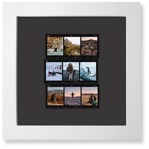 Travel Film Collage Art Print, White, Signature Card Stock, 12x12, Gray