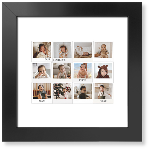 First Year Frames Art Print, Black, Signature Card Stock, 12x12, White, white