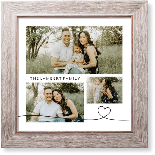 Line Art Heart Art Print, -Rustic-White-Signature Card Stock-12x12