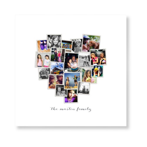 Tilted Heart Collage Art Print, -No Frame-White-Signature Card Stock-12x12