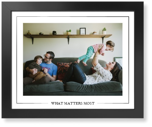 Simple Outline Border Landscape Art Print, Black, Signature Card Stock, 16x20, White, white