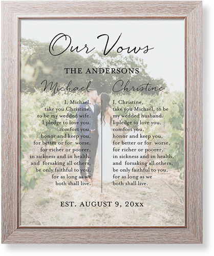 Ingrained Love Vows Art Print, Rustic, Signature Card Stock, 16x20, White