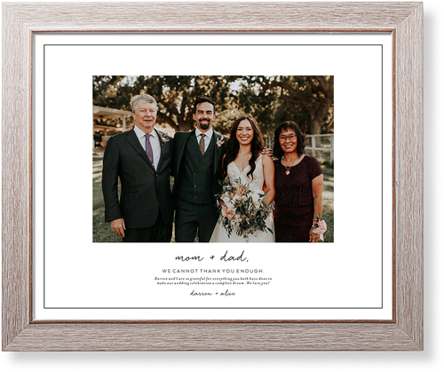 Wedding Gratitude Art Print, Rustic, Signature Card Stock, 16x20, White