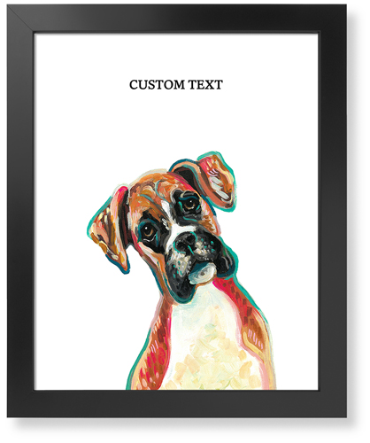 Boxer Custom Text Art Print, Black, Signature Card Stock, 16x20, Multicolor