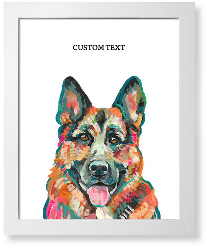 German Shepherd Custom Text Art Print, White, Signature Card Stock, 16x20, Multicolor