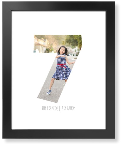 Photo Number Art Print, Black, Signature Card Stock, 16x20, White