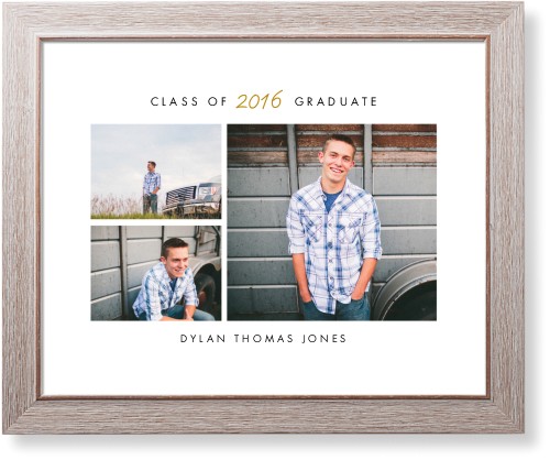 Contemporary Grad Art Print, Rustic, Signature Card Stock, 16x20, White