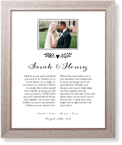 Framed Art Print Gift For Vow Renewal
