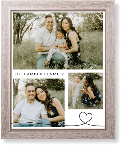 Line Art Heart Art Print, -Rustic-White-Signature Card Stock-16x20