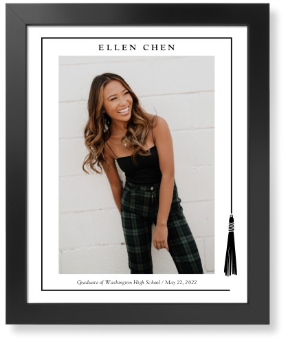 Tassel Grad Art Print, -Black-Black-Signature Card Stock-16x20