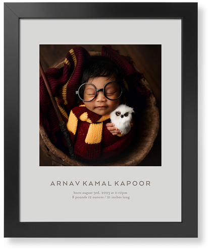 Gallery of One Square Art Print, -Black-Multicolor-Signature Card Stock-16x20