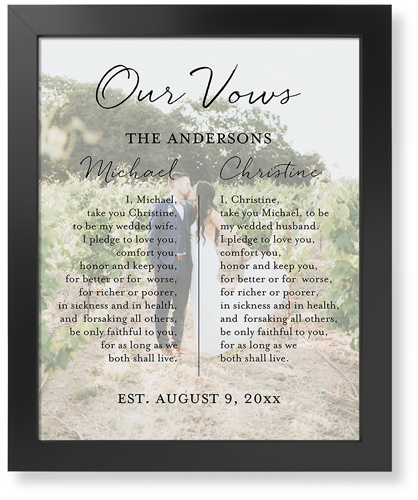 Ingrained Love Vows Art Print, Black, White, Signature Card Stock, 16x20
