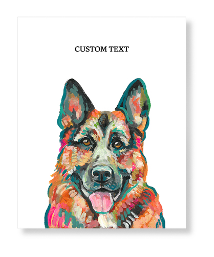 German Shepherd Custom Text Art Print