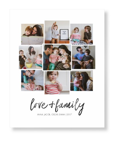 Love and Family Collage Art Print, -No Frame-White-Signature Card Stock-16x20