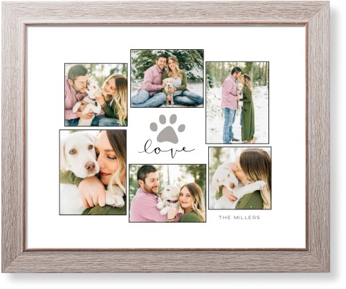 Rustic Paw Collage Art Print, Rustic, Signature Card Stock, 16x20black