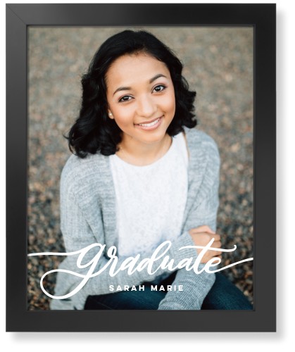 Graduation Script Art Print, -Black-White-Signature Card Stock-16x20
