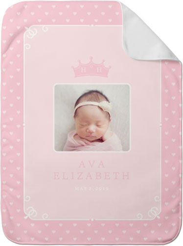 Princess Crown Baby Blanket, -Pink