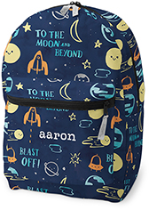 moon and stars blast off backpack