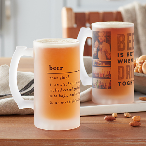 Monogrammed Glass Beer Mug