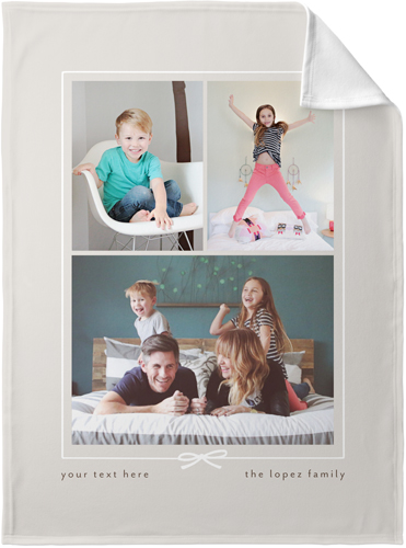 Bow Border Collage Portrait Fleece Photo Blanket, Fleece, 30x40, Brown