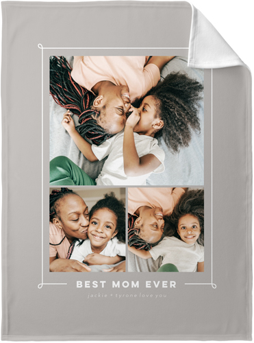 Hand-drawn Whimsy Border Fleece Photo Blanket, Fleece, 30x40, Gray, stone