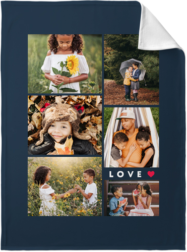 Modern Love Collage Fleece Photo Blanket, Fleece, 30x40, Black