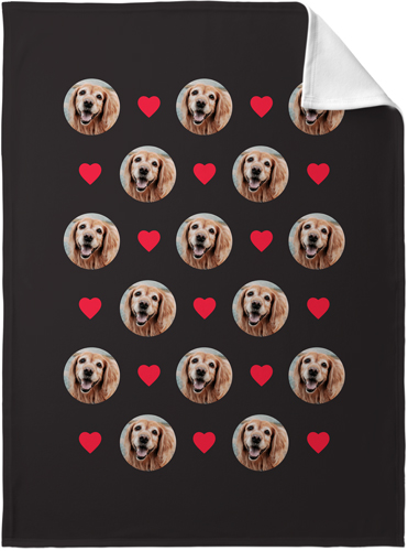 Loved Floating Faces Fleece Photo Blanket, Fleece, 30x40, Red, fire engine