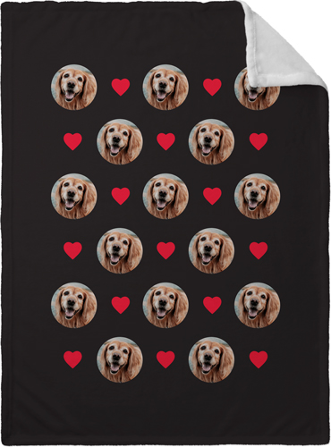 Loved Floating Faces Fleece Photo Blanket, Plush Fleece, 30x40, Red, fire engine