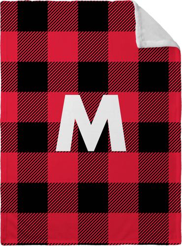 Buffalo Plaid Custom Text Fleece Photo Blanket, Plush Fleece, 30x40, Multicolor