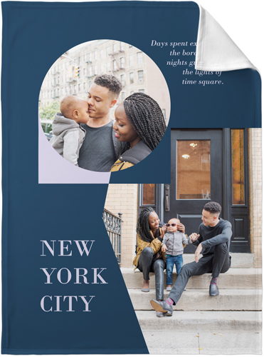 Geometric Travel Fleece Photo Blanket, Fleece, 30x40, Blue, navy