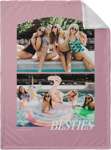 Stacked Arch Collage Fleece Photo Blanket, Plush Fleece, 30x40, Pink, peony