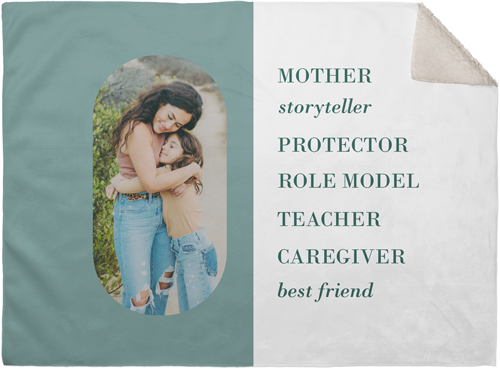 Traits of the Best Fleece Photo Blanket, Sherpa, 30x40, Blue, cedar