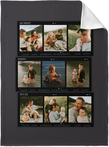 Travel Film Collage Fleece Photo Blanket, Fleece, 30x40, Gray