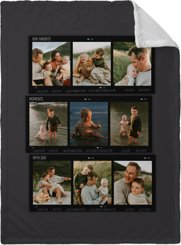 Travel Film Collage Fleece Photo Blanket, Plush Fleece, 30x40, Gray, slate