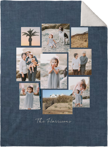 Gallery Collage of Nine Fleece Photo Blanket, Sherpa, 30x40, Multicolor