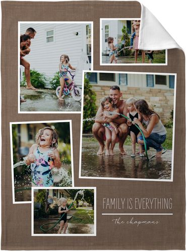 Tilty Collage Fleece Photo Blanket, Fleece, 30x40, Brown, taupe