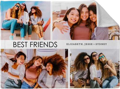 Text Gallery of Four Fleece Photo Blanket, Plush Fleece, 30x40, Multicolor, multi