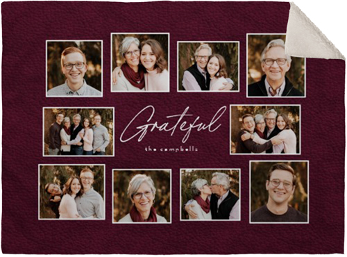 Grateful Collage Fleece Photo Blanket, Sherpa, 30x40, Purple