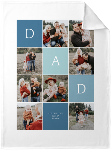 New Colorblock Dad Fleece Photo Blanket, Fleece, 30x40, Blue