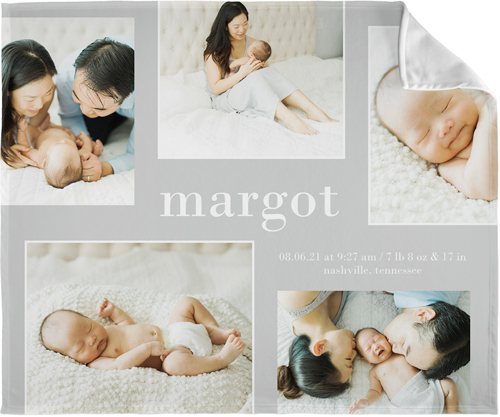 Center Stage Name Landscape Fleece Photo Blanket, Fleece, 50x60, Gray, smoke