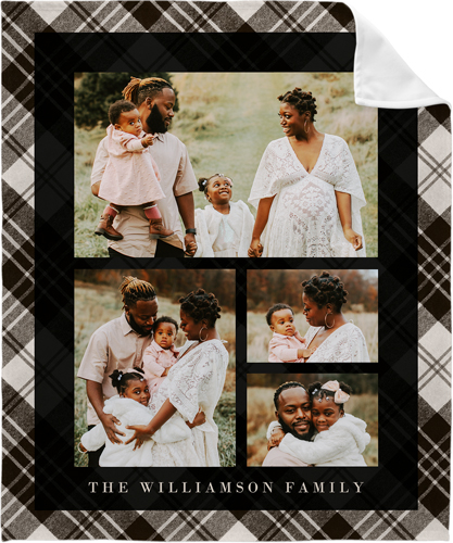 Soft Plaid Frame Fleece Photo Blanket by Shutterfly Shutterfly