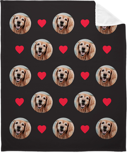 Loved Floating Faces Fleece Photo Blanket, Plush Fleece, 50x60, Red, fire engine