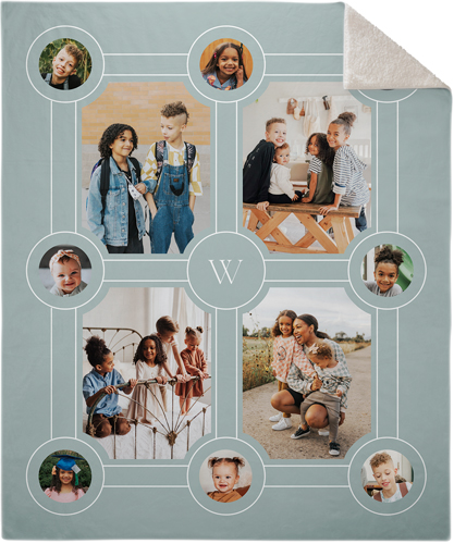 Vintage Family Tree Fleece Photo Blanket, Sherpa, 50x60, Blue, cedar