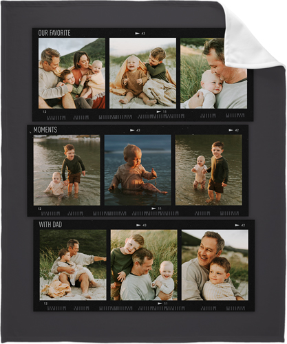 Travel Film Collage Fleece Photo Blanket, Fleece, 50x60, Gray, slate