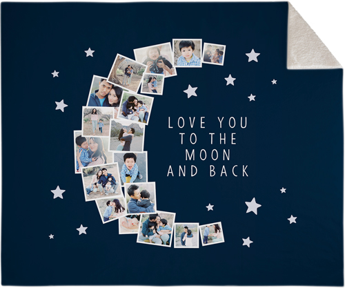 Download To The Moon Collage Fleece Photo Blankets Shutterfly