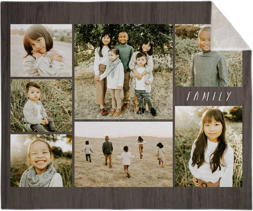 Picture Gallery Collage of Seven Fleece Photo Blanket, Sherpa, 50x60, Multicolor