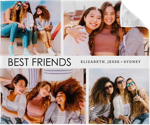 Text Gallery of Four Fleece Photo Blanket, Fleece, 50x60, Multicolor, multi