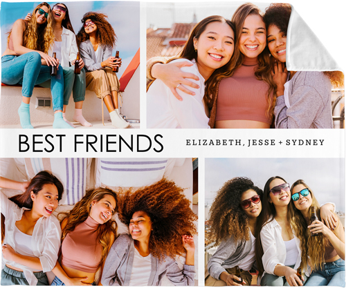 Text Gallery of Four Fleece Photo Blanket, Plush Fleece, 50x60, Multicolor, multi